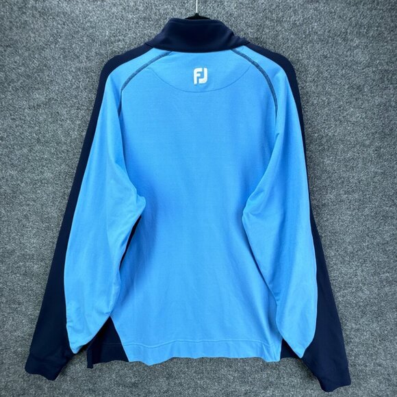 FJ Footjoy Jacket Mens Large Blue 1/4 Zip Pullover Golf Knit Stretch Long Sleeve - Picture 5 of 15